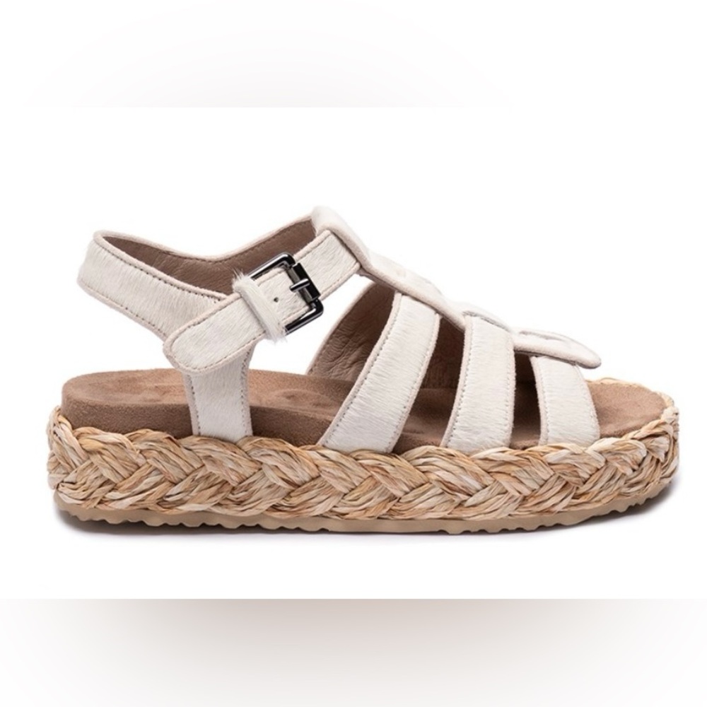 Mou Raffia Braid Sandal Size 37